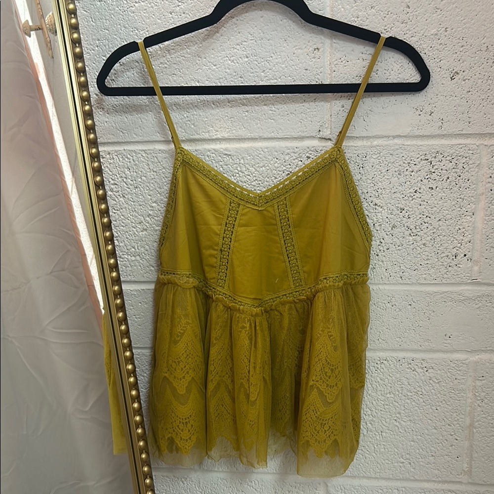Listicle Yellow Asymmetrical Tiered Camisole